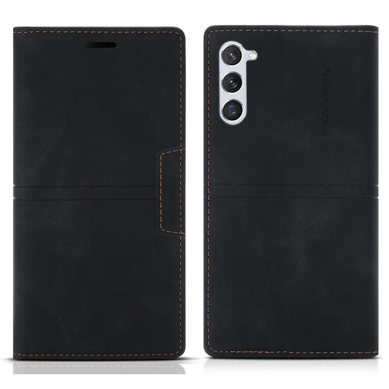 For Samsung Galaxy S24+ Case Wallet PU Leather Stand Phone Cover - Black