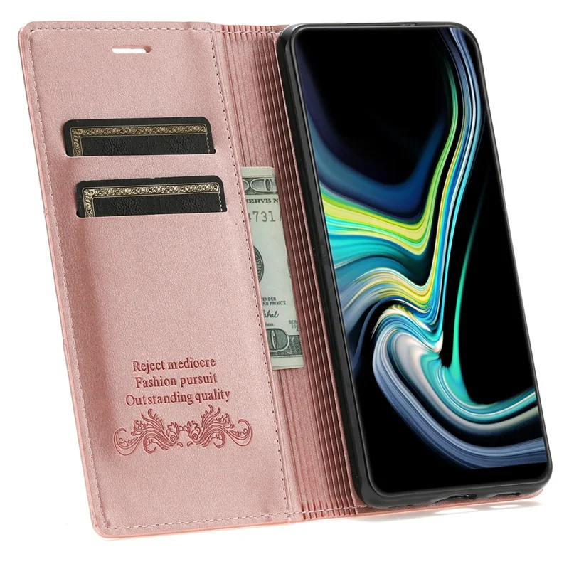 For Samsung Galaxy S24+ Case Wallet PU Leather Stand Phone Cover - Rose Gold