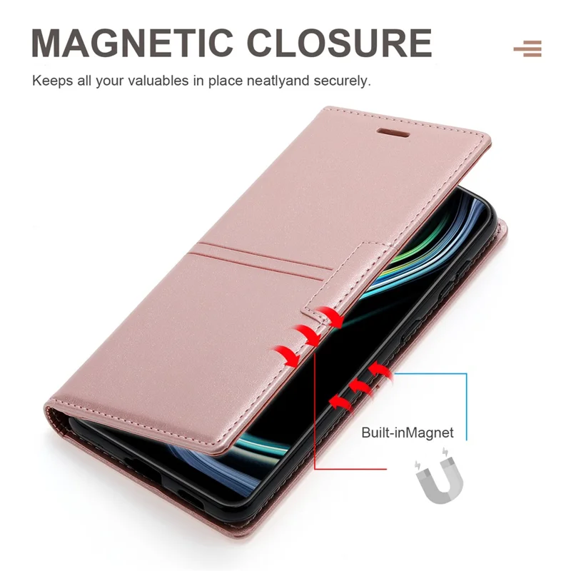 For Samsung Galaxy S24+ Case Wallet PU Leather Stand Phone Cover - Rose Gold