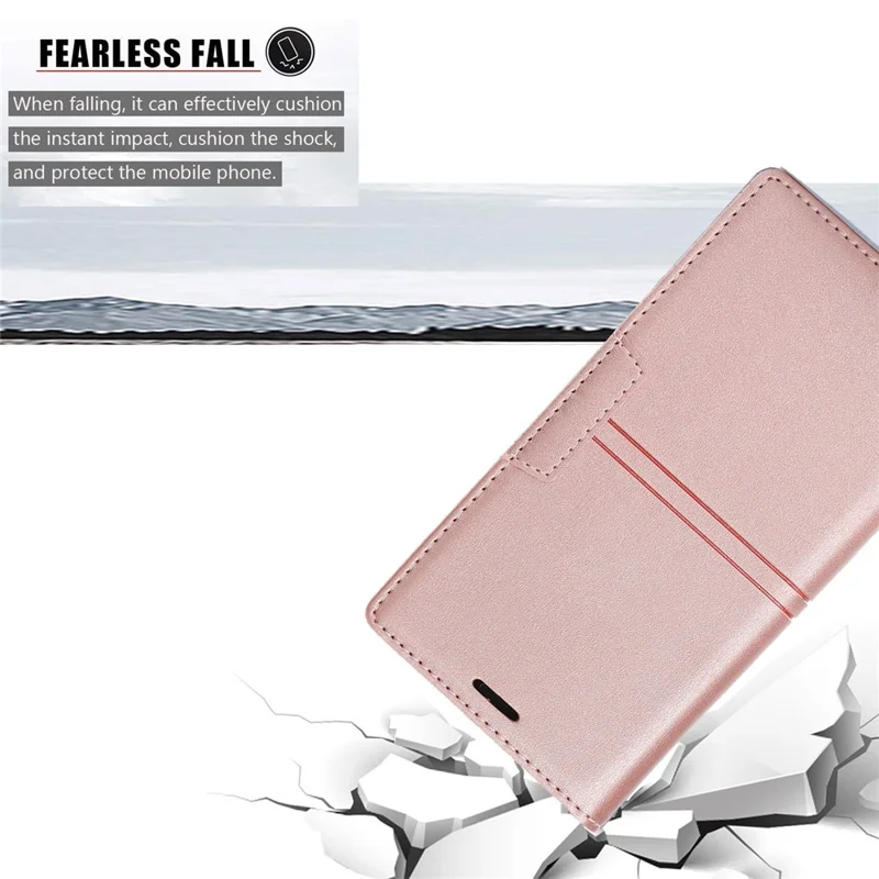 For Samsung Galaxy S24+ Case Wallet PU Leather Stand Phone Cover - Rose Gold
