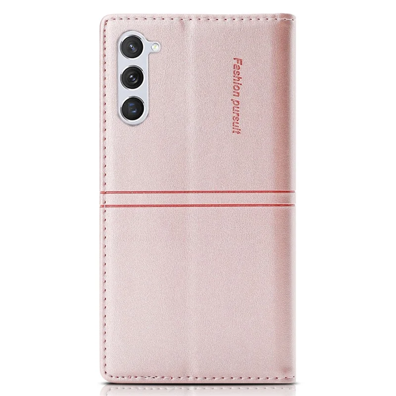 For Samsung Galaxy S24+ Case Wallet PU Leather Stand Phone Cover - Rose Gold