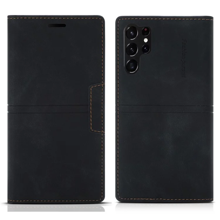 Para Samsung Galaxy S24 Ultra Case Auto Closing Magnetic Phone Wallet Cover - Negro