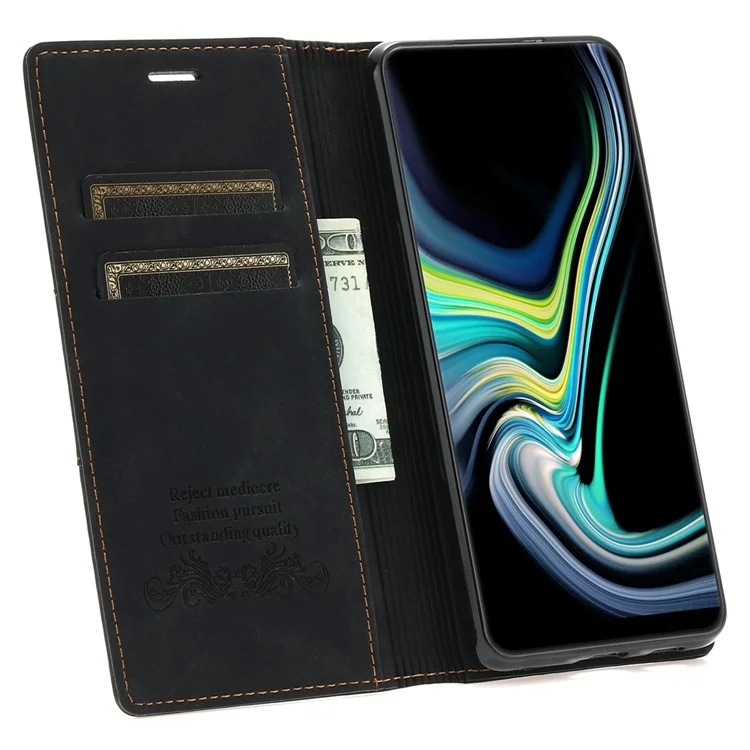 Para Samsung Galaxy S24 Ultra Case Auto Closing Magnetic Phone Wallet Cover - Negro