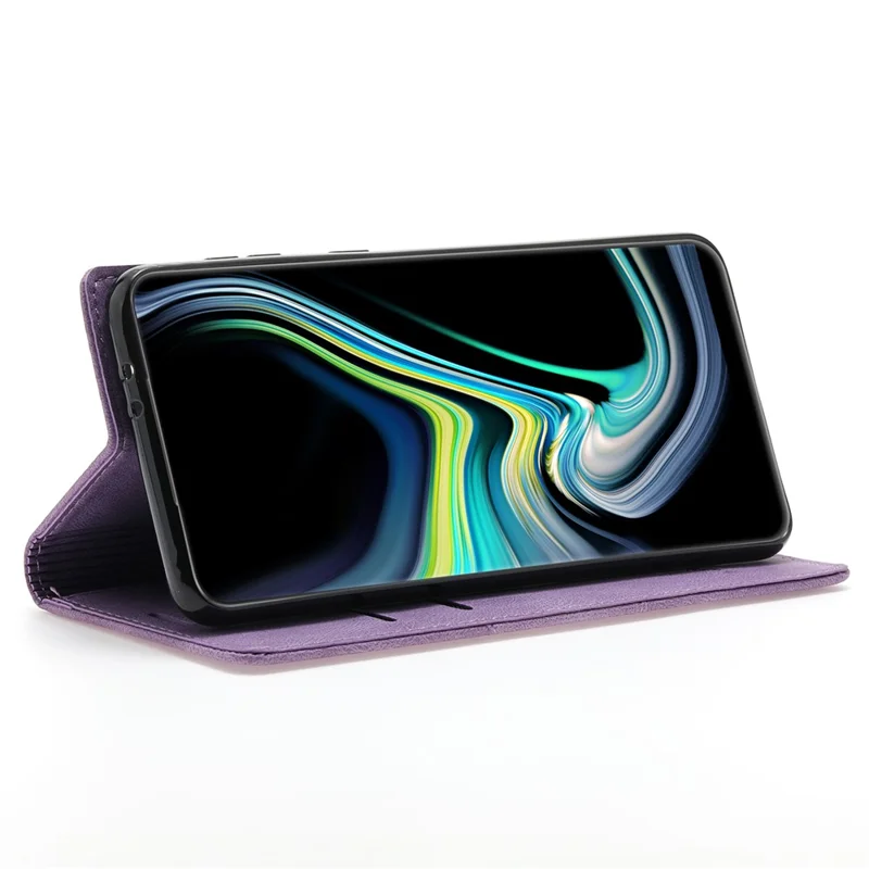 For Samsung Galaxy S24 Ultra Case Auto Closing Magnetic Phone Wallet Cover - Purple