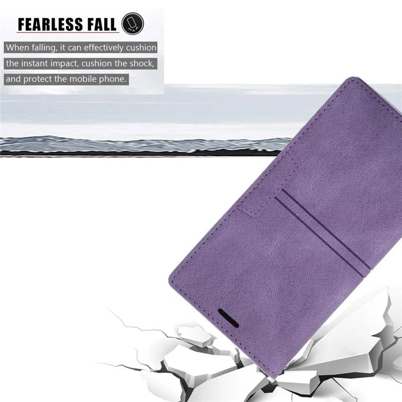 For Samsung Galaxy S24 Ultra Case Auto Closing Magnetic Phone Wallet Cover - Purple
