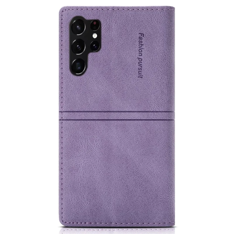 For Samsung Galaxy S24 Ultra Case Auto Closing Magnetic Phone Wallet Cover - Purple
