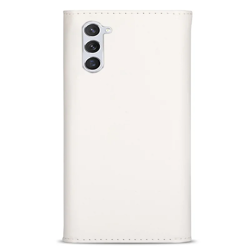 N.BEKUS For Samsung Galaxy S24 Skin-touch Wallet Cell Phone Cases with Short + Long Strap - White