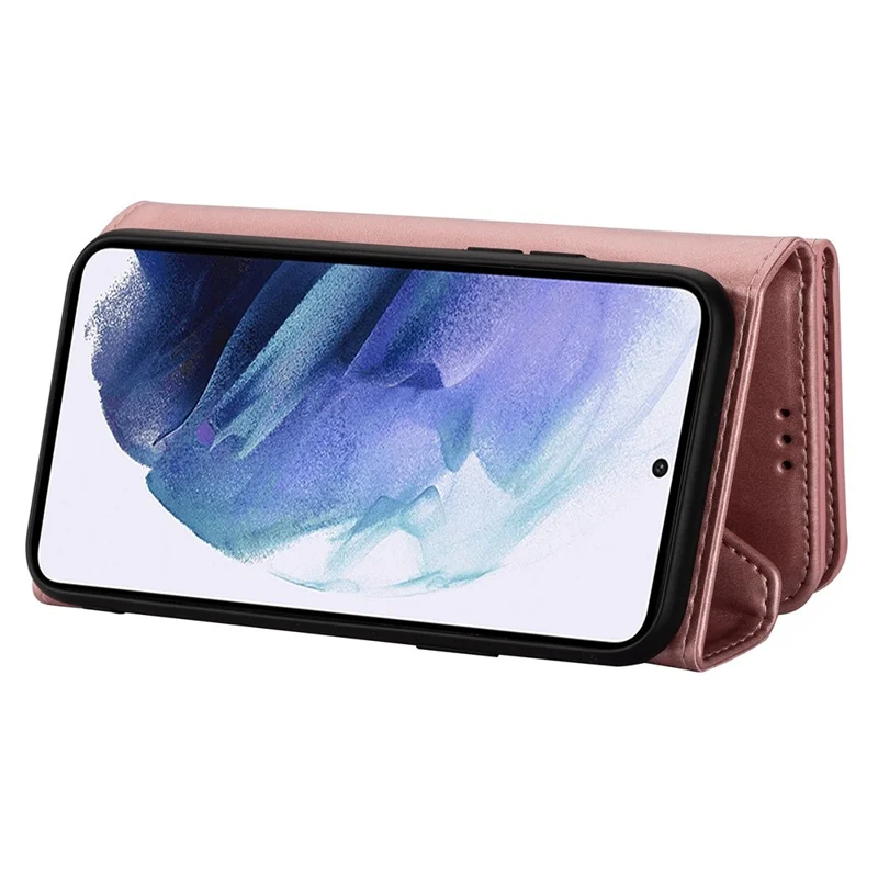 N.BEKUS For Samsung Galaxy S24+ Cover Skin-touch Cell Phone Cases with Short + Long Strap - Rose Gold