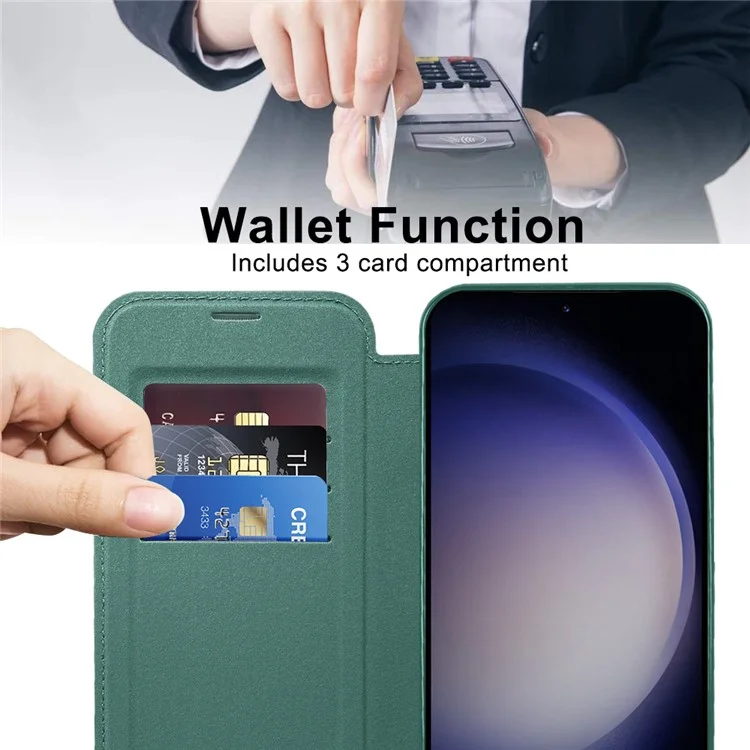 Прозрачный чехол для Samsung Galaxy S24+ с блокировкой RFID, покрытием под металл, совместимый с MagSafe - розовый