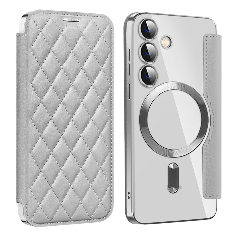 For Samsung Galaxy S24+ Case Card Holder Shockproof Phone Cover Magnetic Case - Titanium Grey