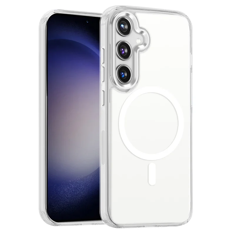 For Samsung Galaxy S24+ Clear Case Shockproof PC + TPU Phone Cover Magnetic Case - Transparent