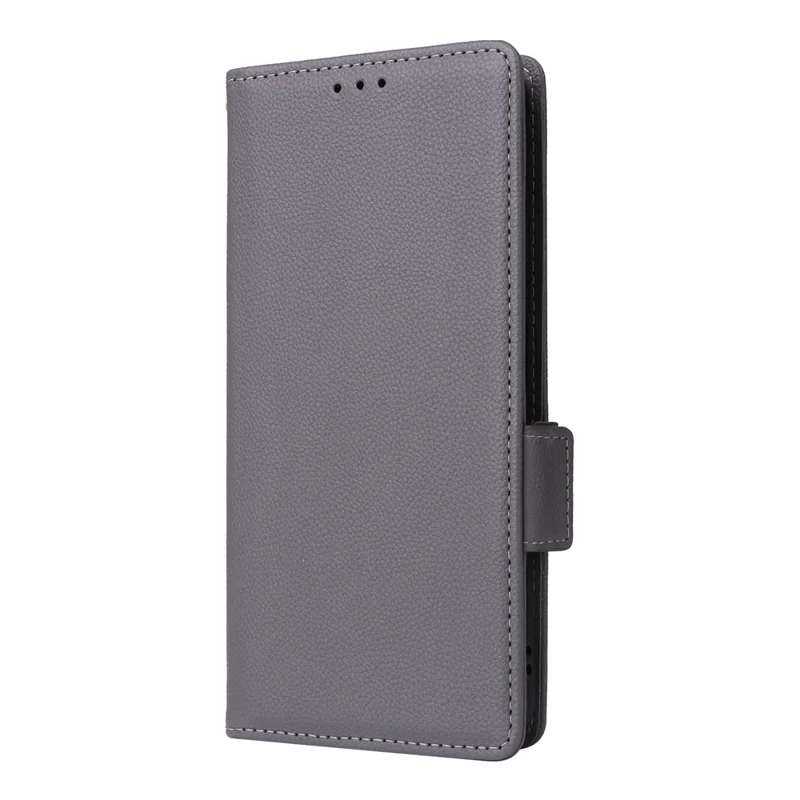 For ZTE Blade A73 4G / Blade V50 Smart / Blade V50 Desig 4G / Axon 50 Lite Case Litchi Texture PU Leather Wallet Phone Cover with Strap - Grey