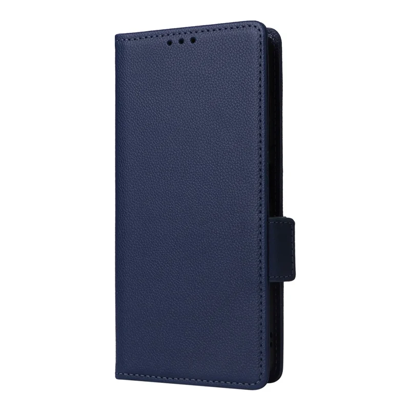 Funda para ZTE Blade A73 4G / Blade V50 Smart / Blade V50 Desig 4G / Axon 50 Lite, carcasa de cuero PU con textura de lichi, tipo billetera con correa - Azul oscuro
