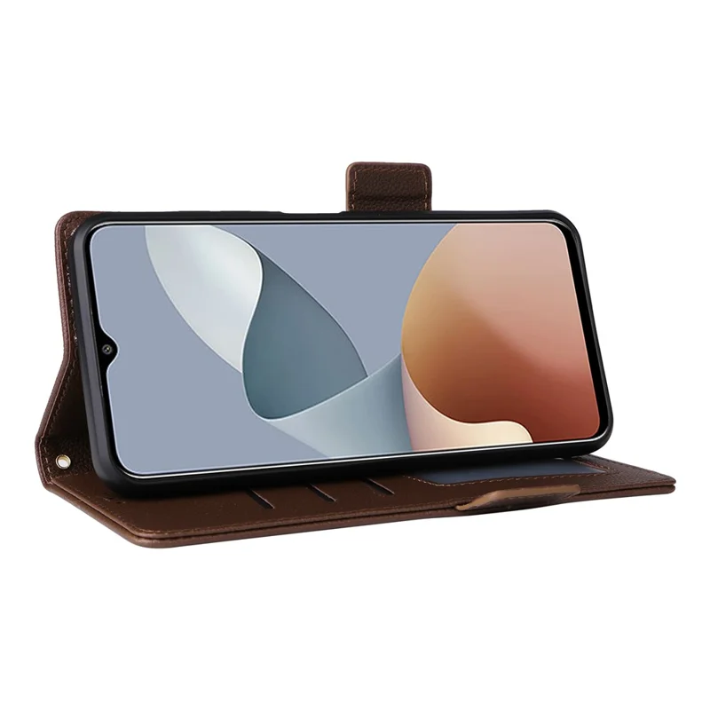 For ZTE Blade A73 4G / Blade V50 Smart / Blade V50 Desig 4G / Axon 50 Lite Case Litchi Texture PU Leather Wallet Phone Cover with Strap - Brown