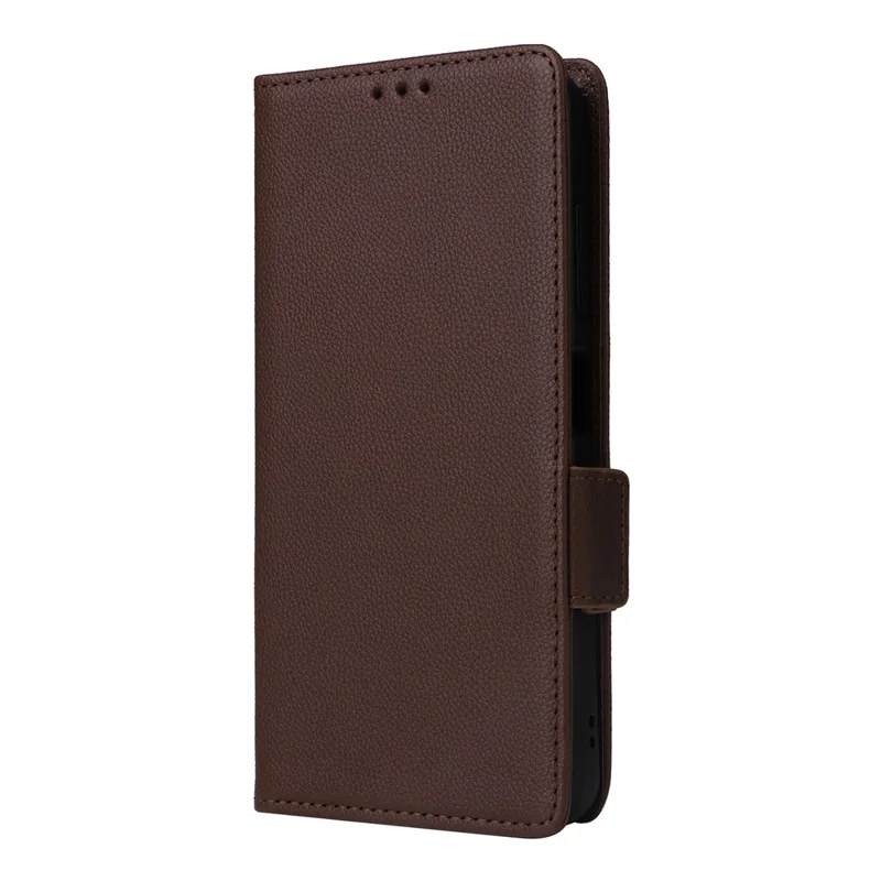 For ZTE Blade A73 4G / Blade V50 Smart / Blade V50 Desig 4G / Axon 50 Lite Case Litchi Texture PU Leather Wallet Phone Cover with Strap - Brown