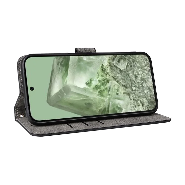 Pour Google Pixel 8a Case RFID Blocking PU Leather Phone Cover avec Sangle - Noir