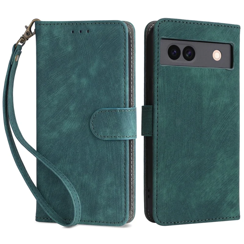 Folia na Google Pixel 8a z blokadą RFID, pokrowiec z syntetycznej skóry PU z paskiem - Zielony