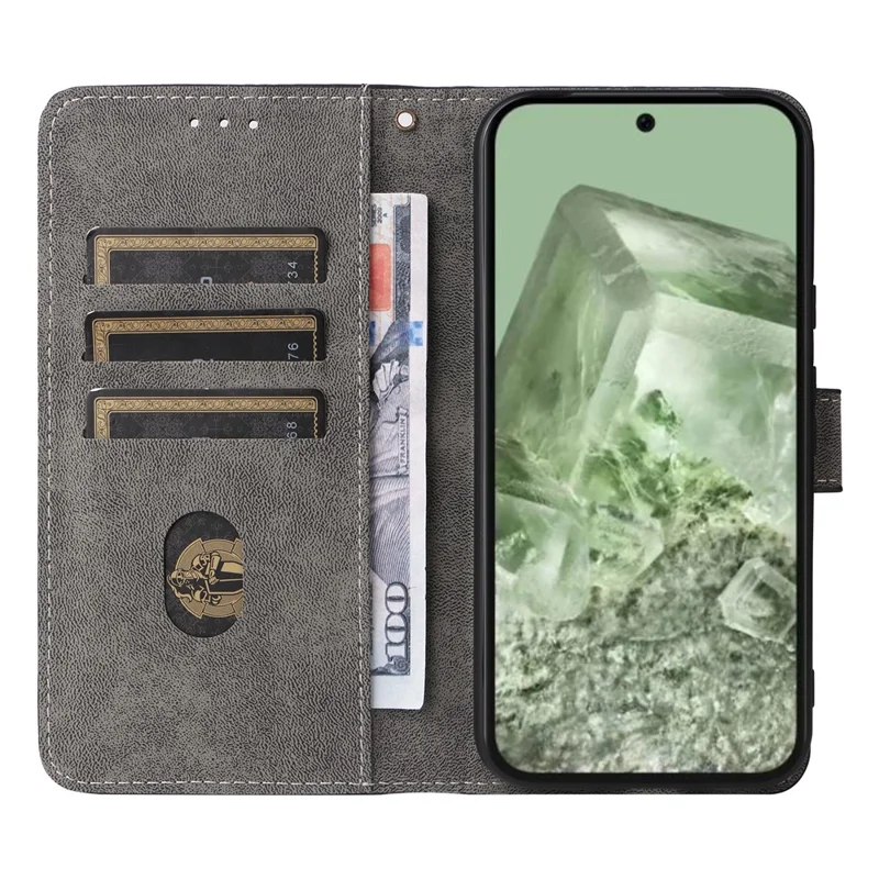 Folia na Google Pixel 8a z blokadą RFID, pokrowiec z syntetycznej skóry PU z paskiem - Zielony