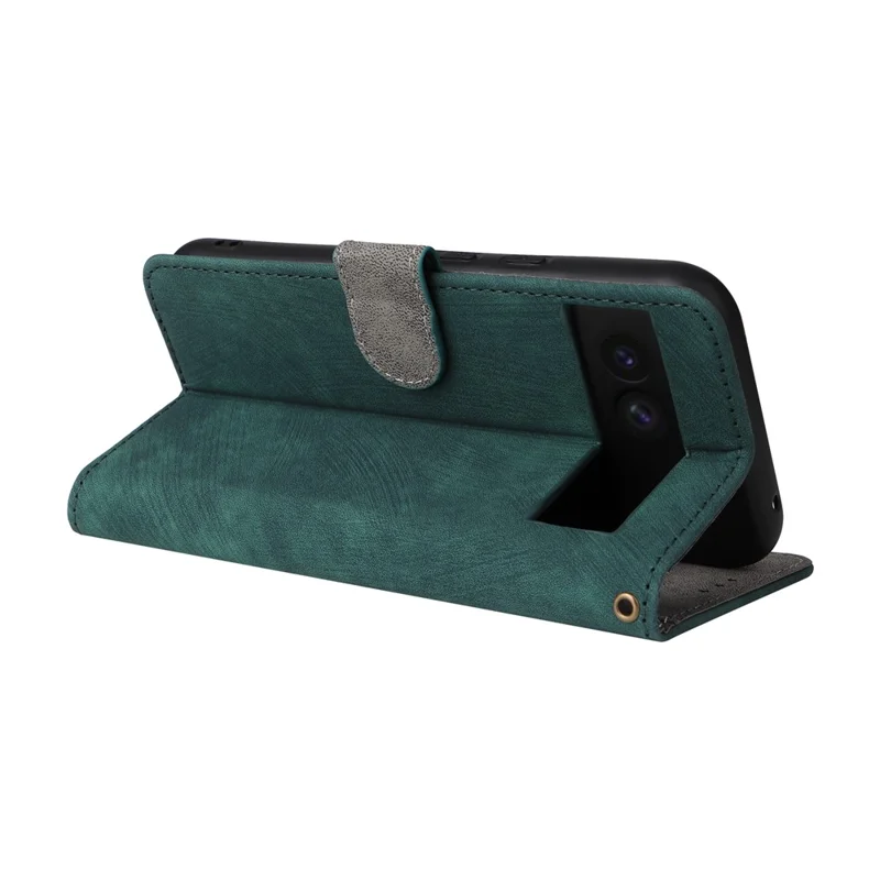 Folia na Google Pixel 8a z blokadą RFID, pokrowiec z syntetycznej skóry PU z paskiem - Zielony