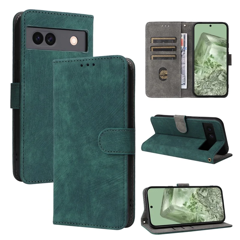 Folia na Google Pixel 8a z blokadą RFID, pokrowiec z syntetycznej skóry PU z paskiem - Zielony