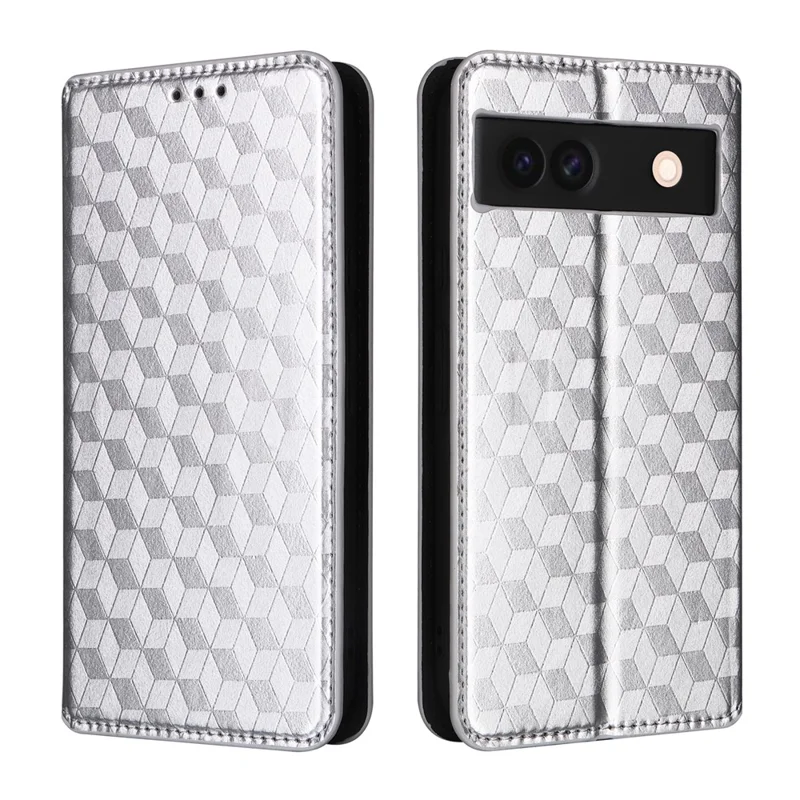 PU-læder + TPU-bagdæksel til Google Pixel 8a med wallet - Sølv