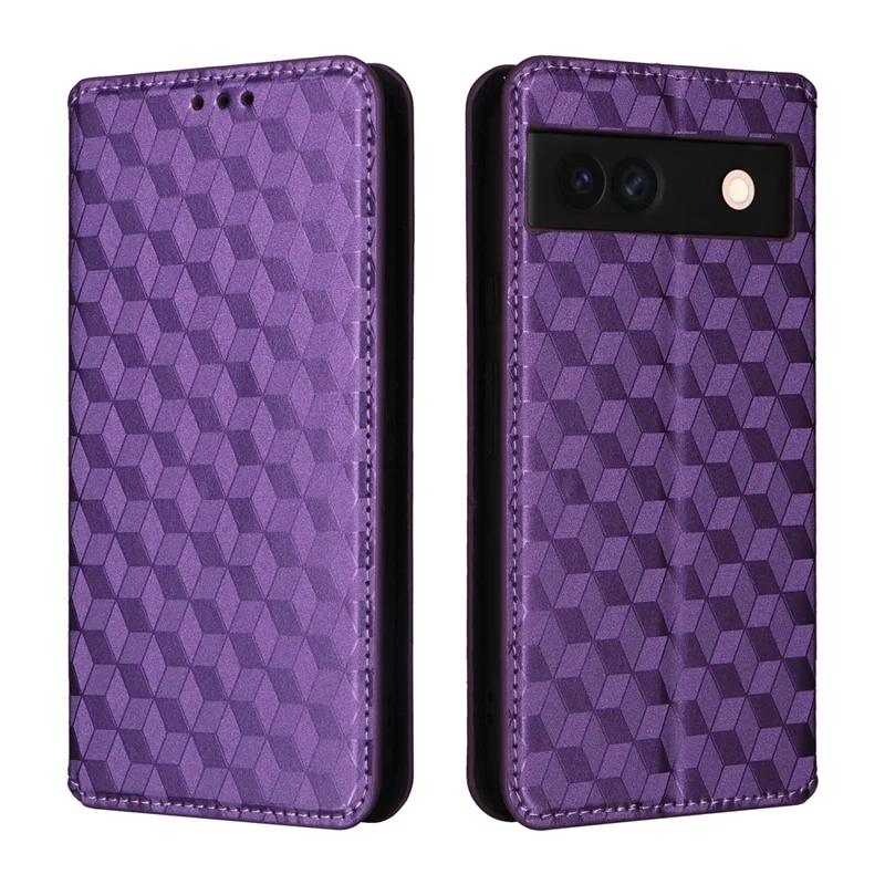 For Google Pixel 8a Cell Phone Cover PU Leather+TPU Wallet Mobile Phone Case - Purple