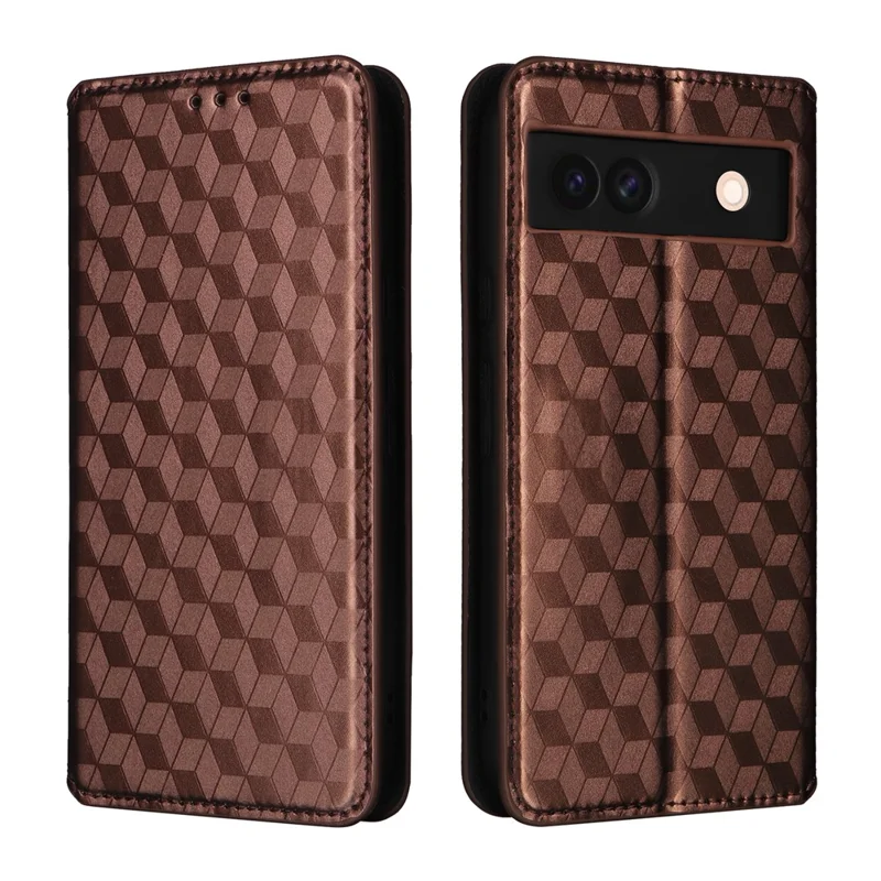 For Google Pixel 8a Cell Phone Cover PU Leather+TPU Wallet Mobile Phone Case - Brown