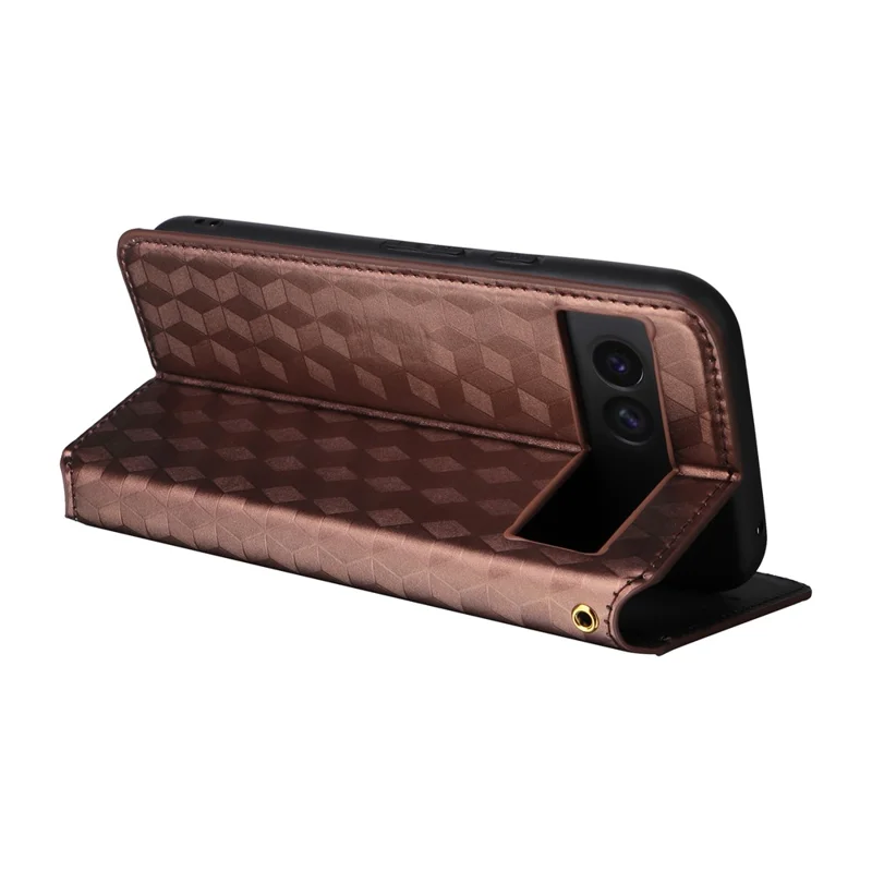 For Google Pixel 8a Cell Phone Cover PU Leather+TPU Wallet Mobile Phone Case - Brown