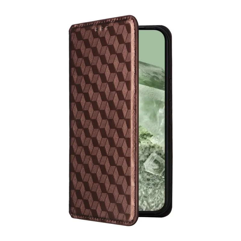 For Google Pixel 8a Cell Phone Cover PU Leather+TPU Wallet Mobile Phone Case - Brown