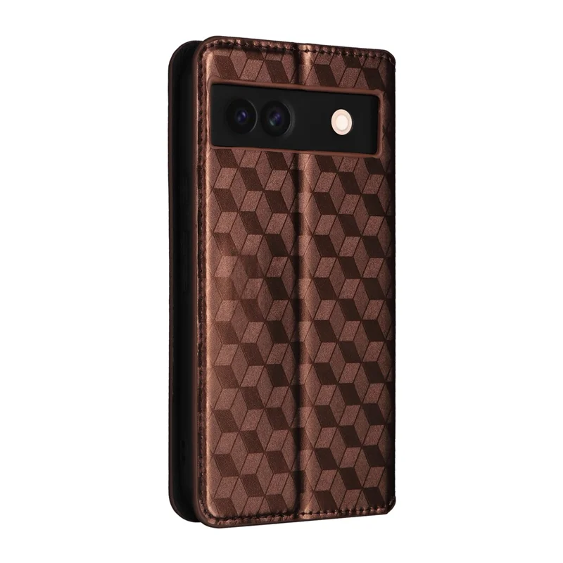 For Google Pixel 8a Cell Phone Cover PU Leather+TPU Wallet Mobile Phone Case - Brown