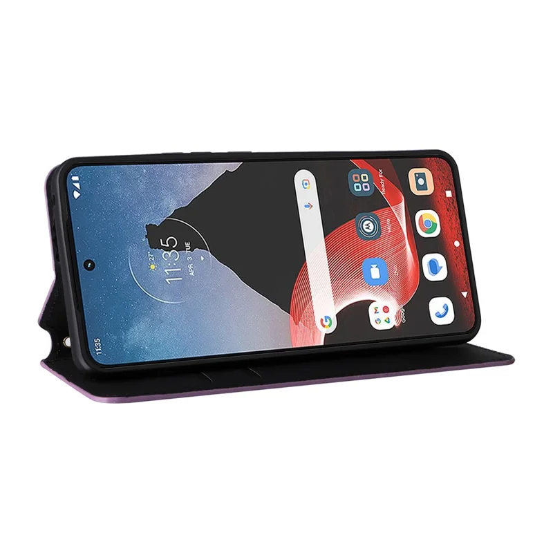 For Motorola ThinkPhone 5G Case Rhombus Imprinted PU Leather Wallet Phone Cover - Purple