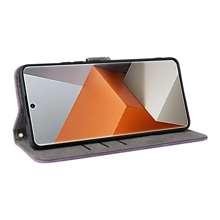 For Xiaomi Redmi Note 13 Pro+ 5G Wallet Phone Case RFID Blocking PU Leather Flip Phone Cover with Strap - Purple