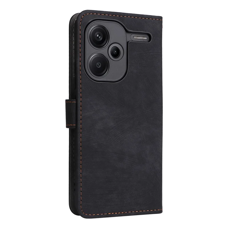 For Xiaomi Redmi Note 13 Pro+ 5G Wallet Phone Case RFID Blocking PU Leather Flip Phone Cover with Strap - Black