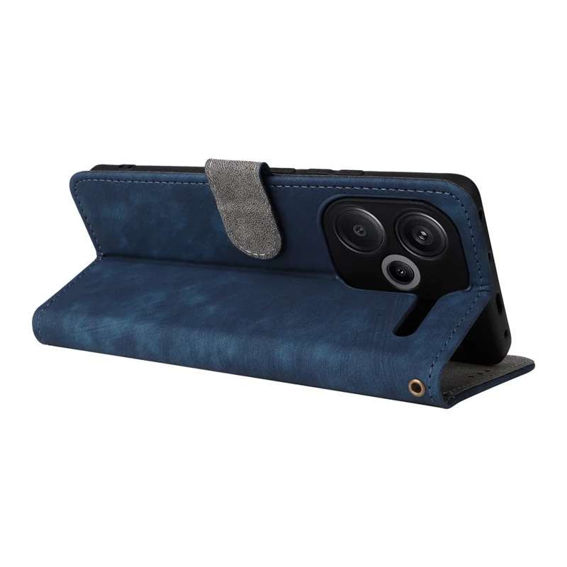For Xiaomi Redmi Note 13 Pro+ 5G Wallet Phone Case RFID Blocking PU Leather Flip Phone Cover with Strap - Blue