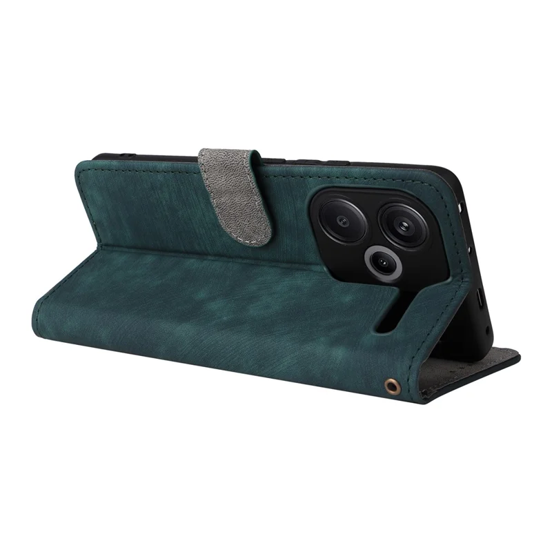 For Xiaomi Redmi Note 13 Pro+ 5G Wallet Phone Case RFID Blocking PU Leather Flip Phone Cover with Strap - Green