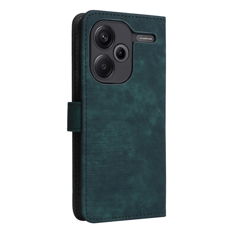 For Xiaomi Redmi Note 13 Pro+ 5G Wallet Phone Case RFID Blocking PU Leather Flip Phone Cover with Strap - Green
