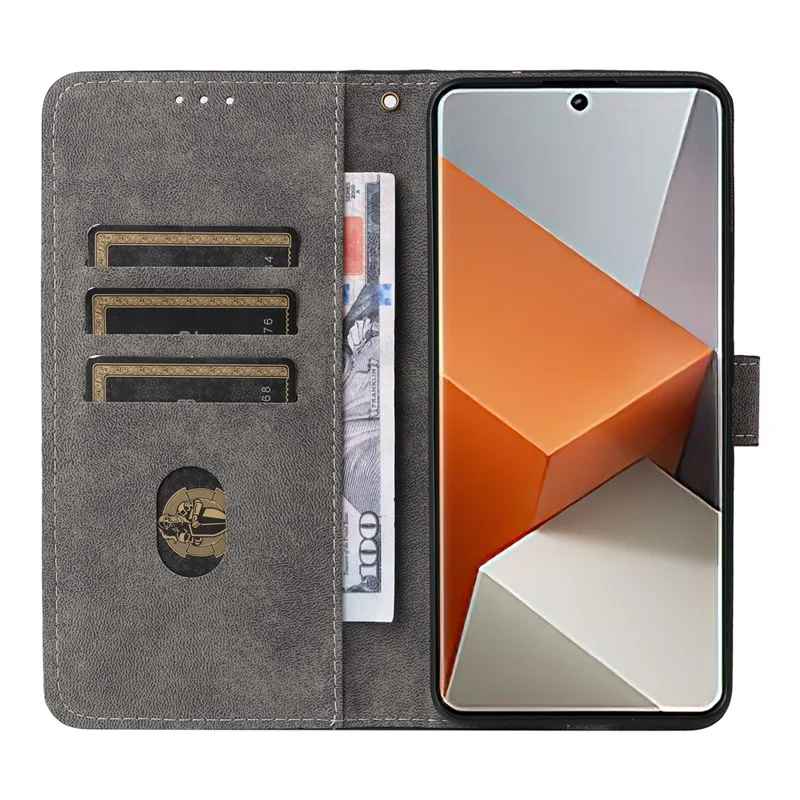 For Xiaomi Redmi Note 13 Pro+ 5G Wallet Phone Case RFID Blocking PU Leather Flip Phone Cover with Strap - Brown