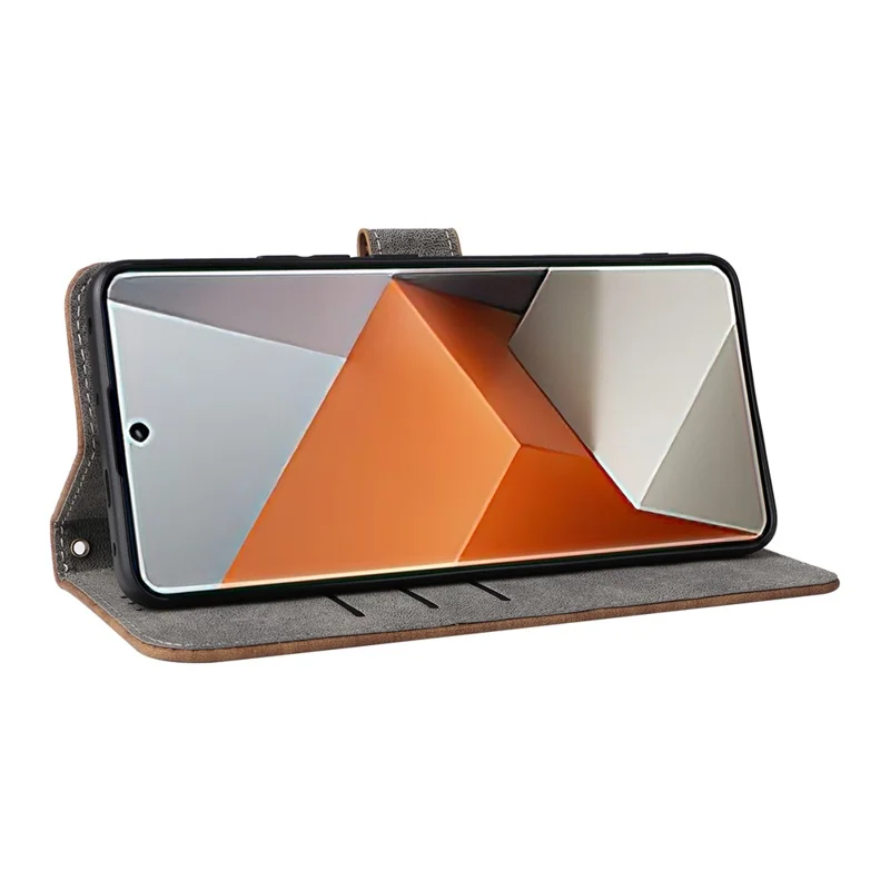 For Xiaomi Redmi Note 13 Pro+ 5G Wallet Phone Case RFID Blocking PU Leather Flip Phone Cover with Strap - Brown