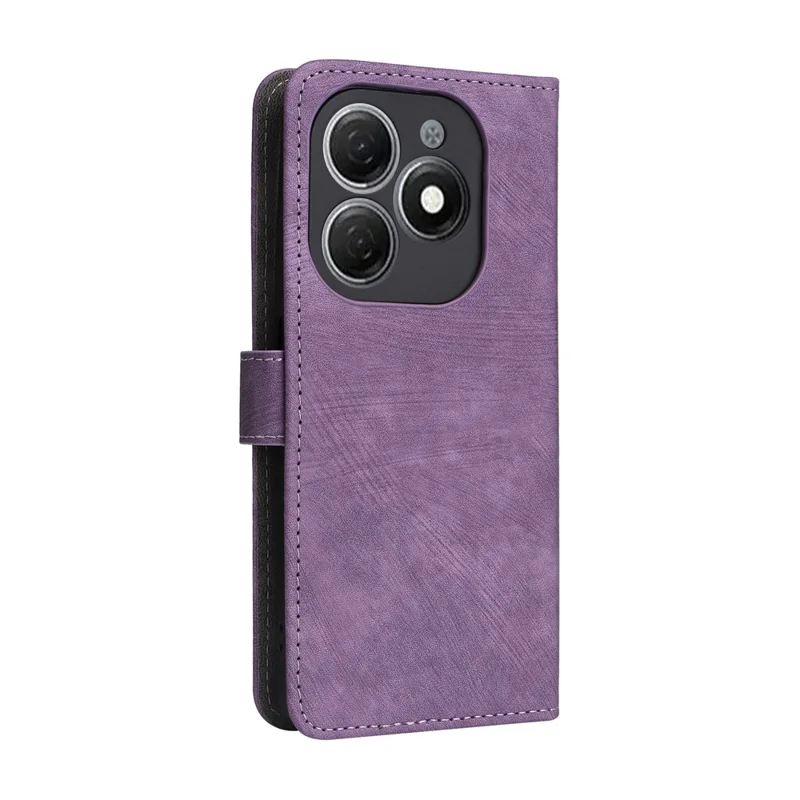 For TECNO Spark 20 KJ5 / Infinix Smart 8 Plus X6526 Case RFID Blocking PU Leather Wallet Phone Cover with Strap - Purple