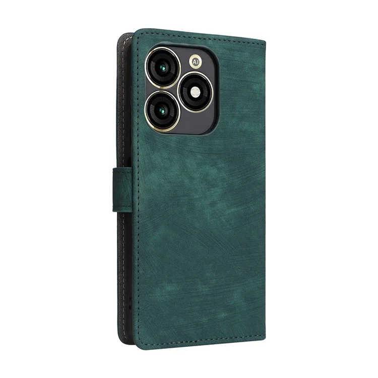 For itel A70 A665L Case RFID Blocking Wallet Phone Cover with Magnetic Clasp - Green