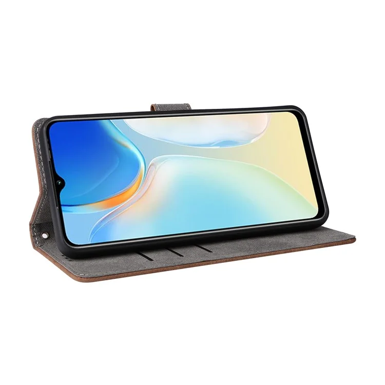 For itel A70 A665L Case RFID Blocking Wallet Phone Cover with Magnetic Clasp - Brown