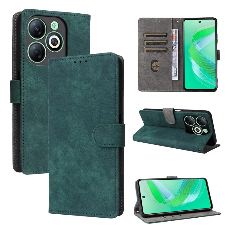 For Infinix Smart 8 4G X6525 / Smart 8 HD 4G Cell Phone Case RFID Blocking Leather Anti-Scratch Cover - Green