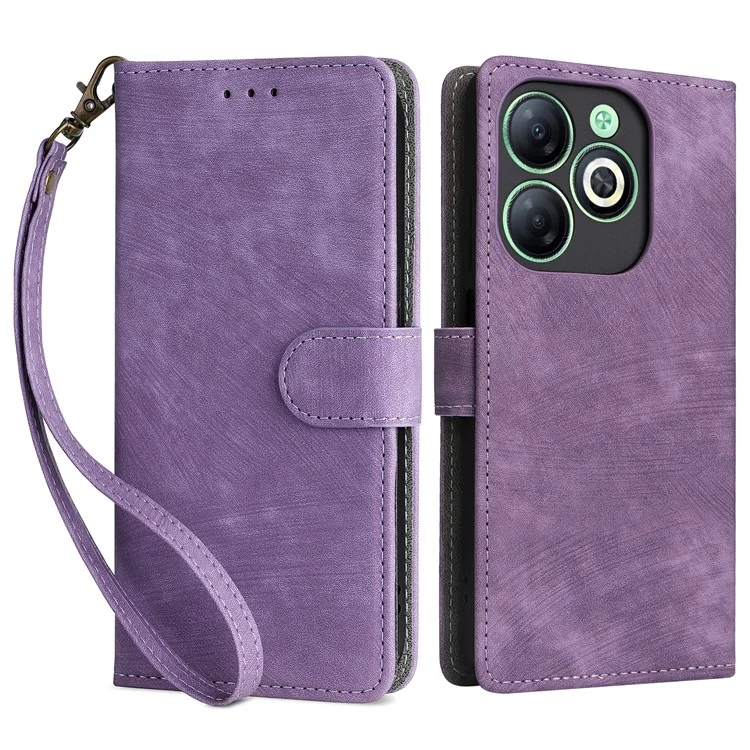 For Infinix Smart 8 4G X6525 / Smart 8 HD 4G Cell Phone Case RFID Blocking Leather Anti-Scratch Cover - Purple