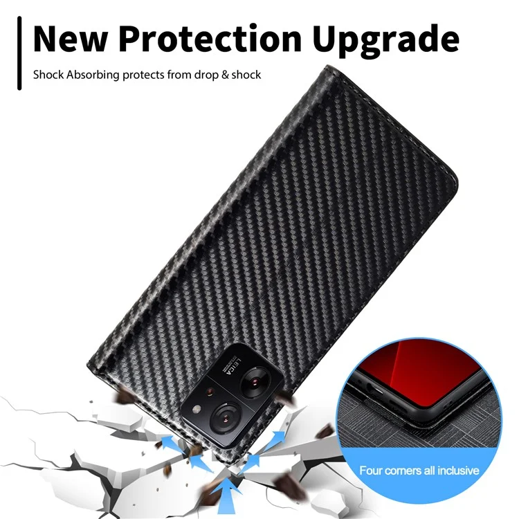 LC.IMEEKE Pour Xiaomi 13T / 13T Pro / Redmi K60 Ultra Étui Portefeuille en Cuir PU+TPU avec Support Vertical - Rayure Verticale