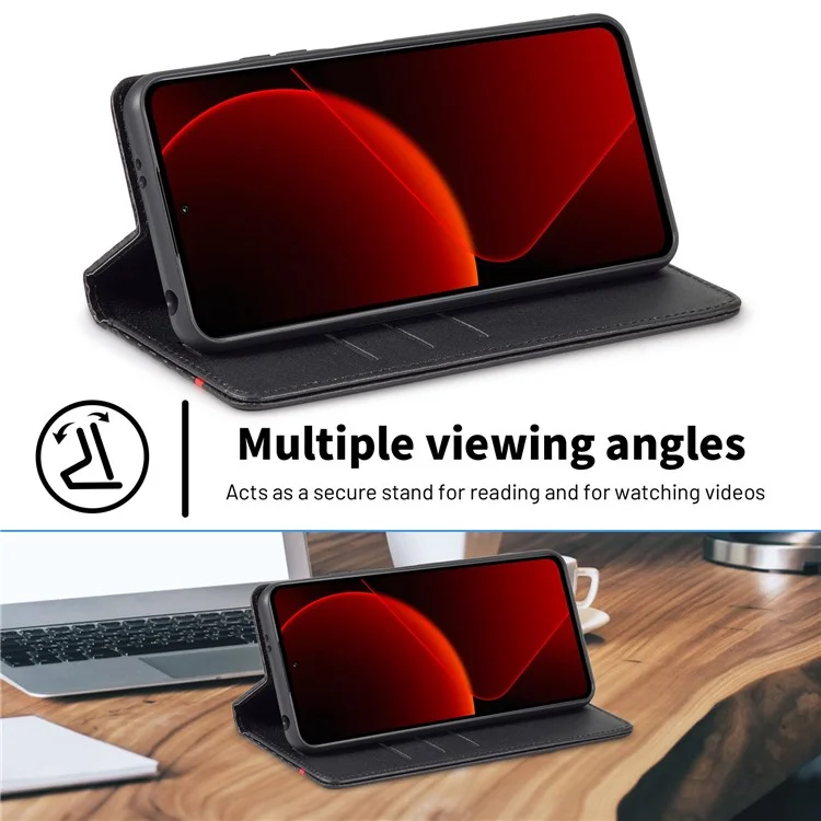 LC.IMEEKE Pour Xiaomi 13T / 13T Pro / Redmi K60 Ultra Étui Portefeuille en Cuir PU+TPU avec Support Vertical - Rayure Verticale