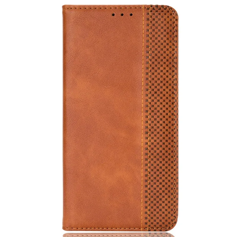 For TECNO Spark 20 KJ5 / Infinix Smart 8 Plus X6526 Cell Phone Case Imprint Retro PU Leather Stand Wallet Cover - Brown