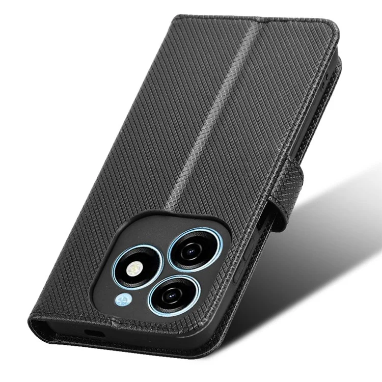 For TECNO Spark 20 KJ5 / Infinix Smart 8 Plus X6526 Case Diamond Texture Leather Wallet Stand Phone Protector - Black