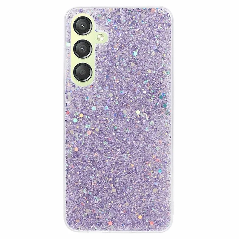 For Samsung Galaxy S24 TPU Case Glitter Sequins Anti-scratch Phone Cover - Purple