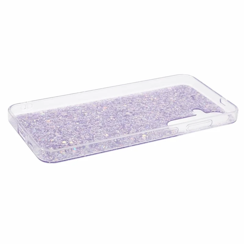 For Samsung Galaxy S24 TPU Case Glitter Sequins Anti-scratch Phone Cover - Purple