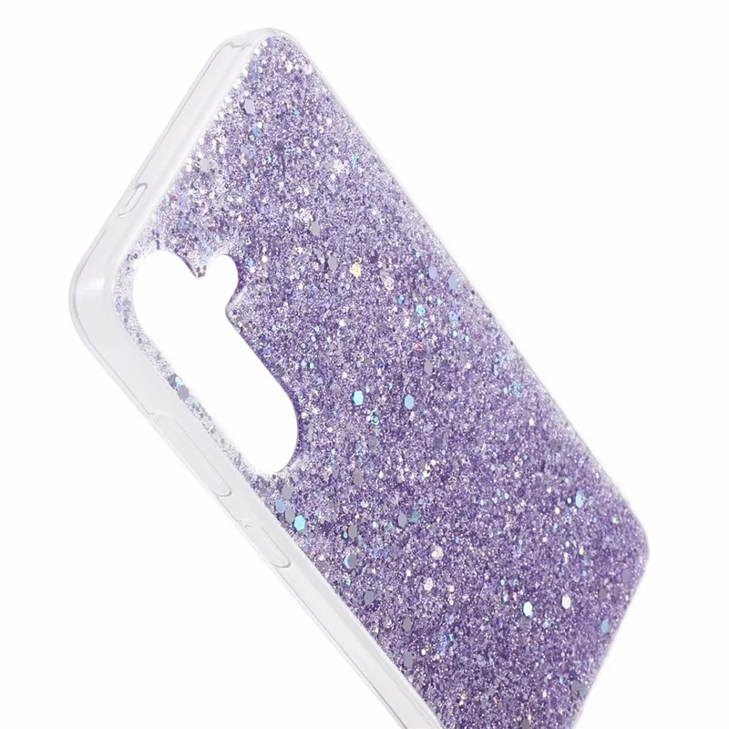 For Samsung Galaxy S24 TPU Case Glitter Sequins Anti-scratch Phone Cover - Purple